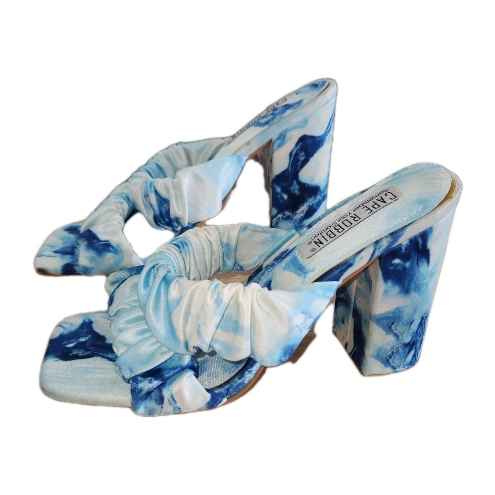 Cape Robbin Colorful Blue Tie-Dye Heels Size 9‎ Coastal Grandma Resort
